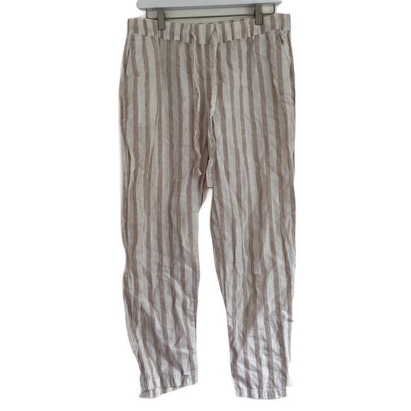 Womens Striped Mango Linen Pants Size Medium - Picture 1 of 4
